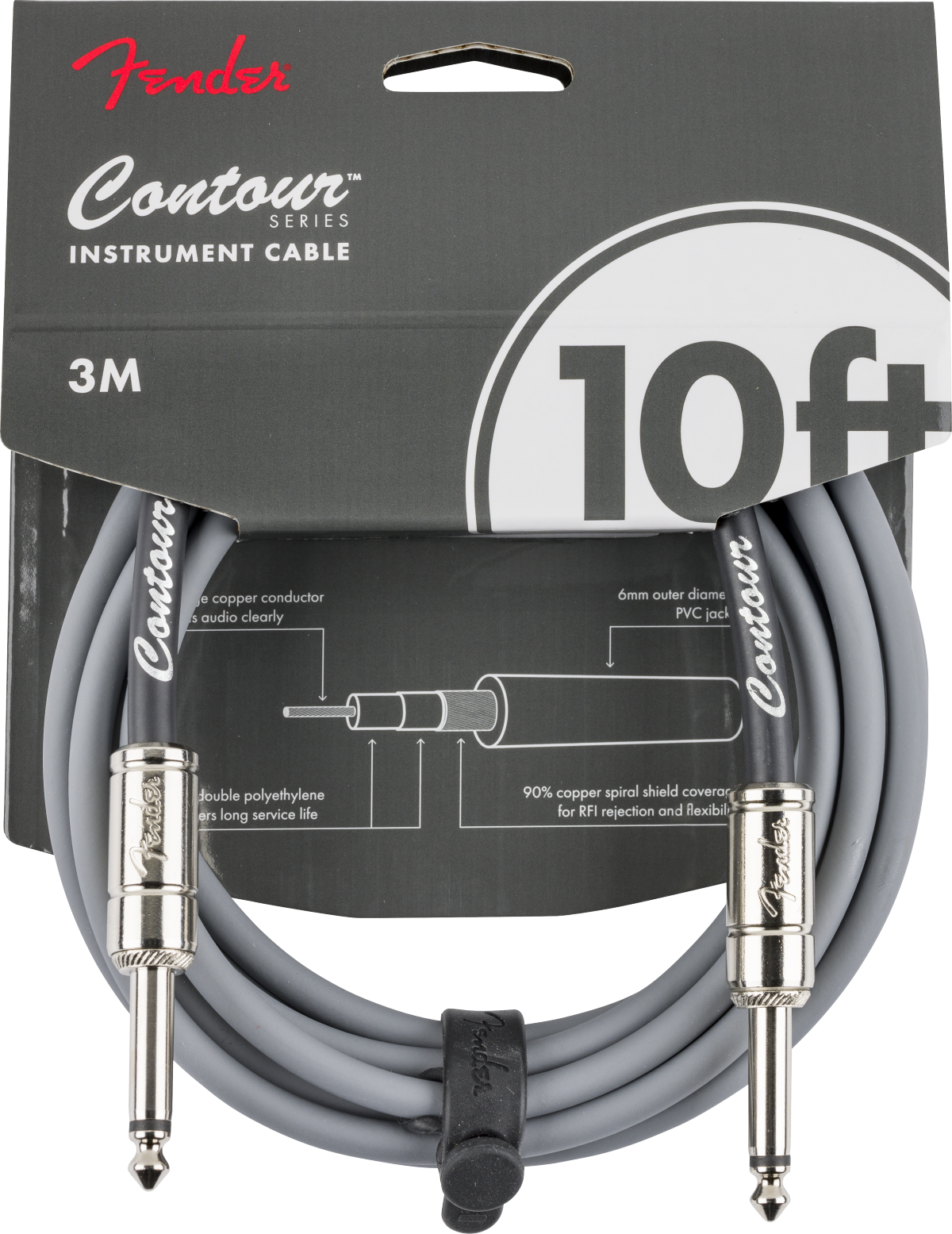 Contour Instrument Cable, Inca Silver, 10'