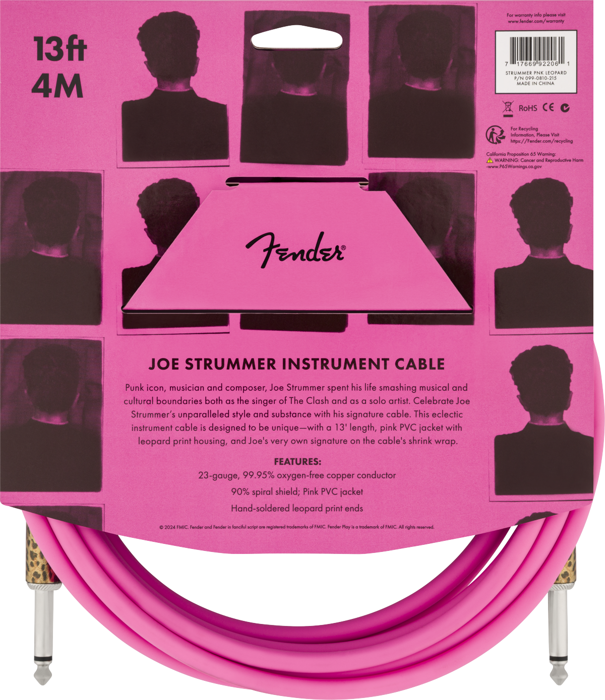 Joe Strummer 4m Cable Pink  Leopard