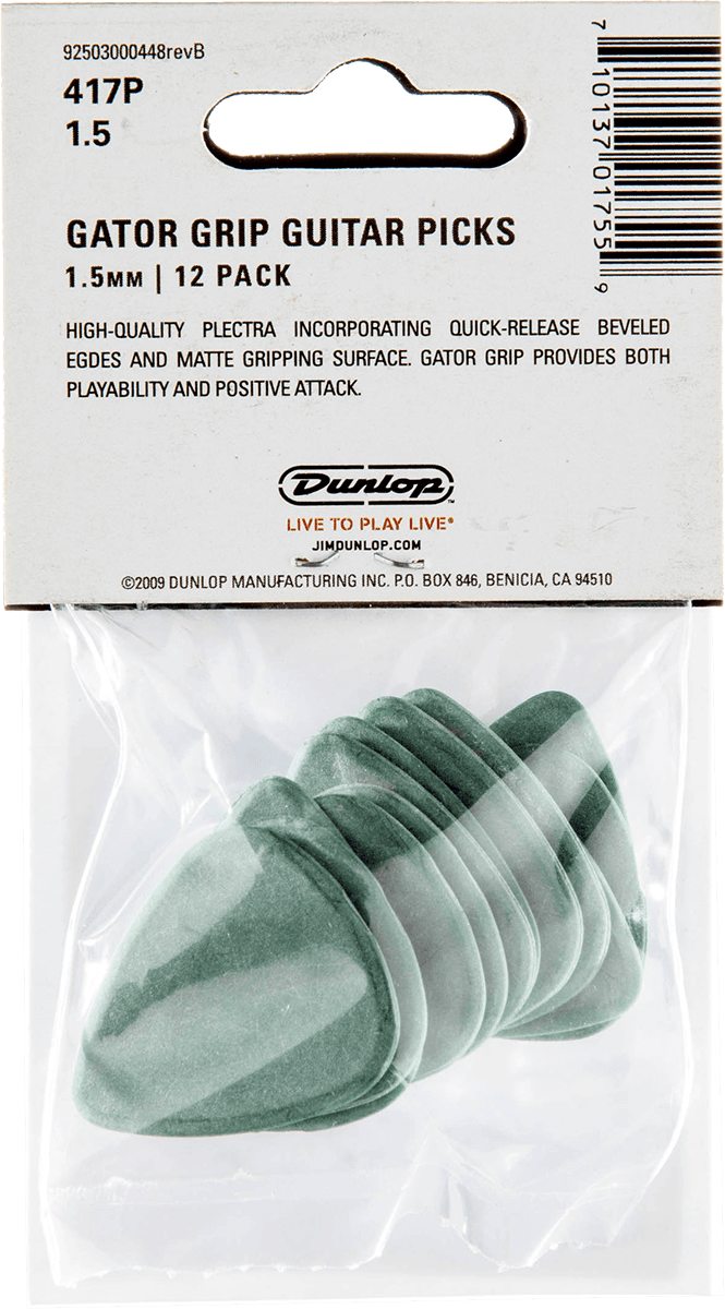 Plektrum Gator Grip 1.50 mm Player's Pack (12 Stck.)