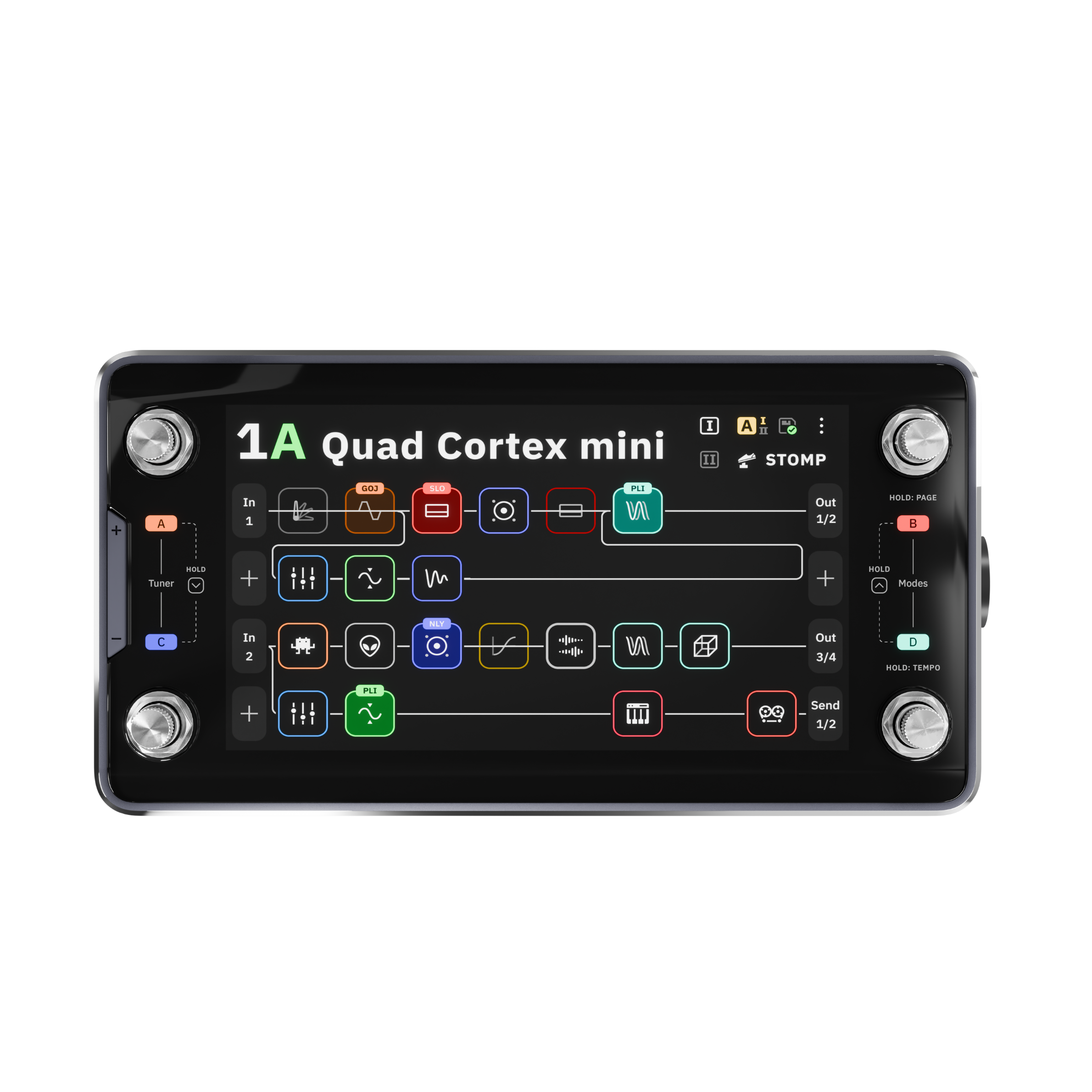 Neural DSP Quad Cortex Mini Multi-FX Amp Modeler front view
