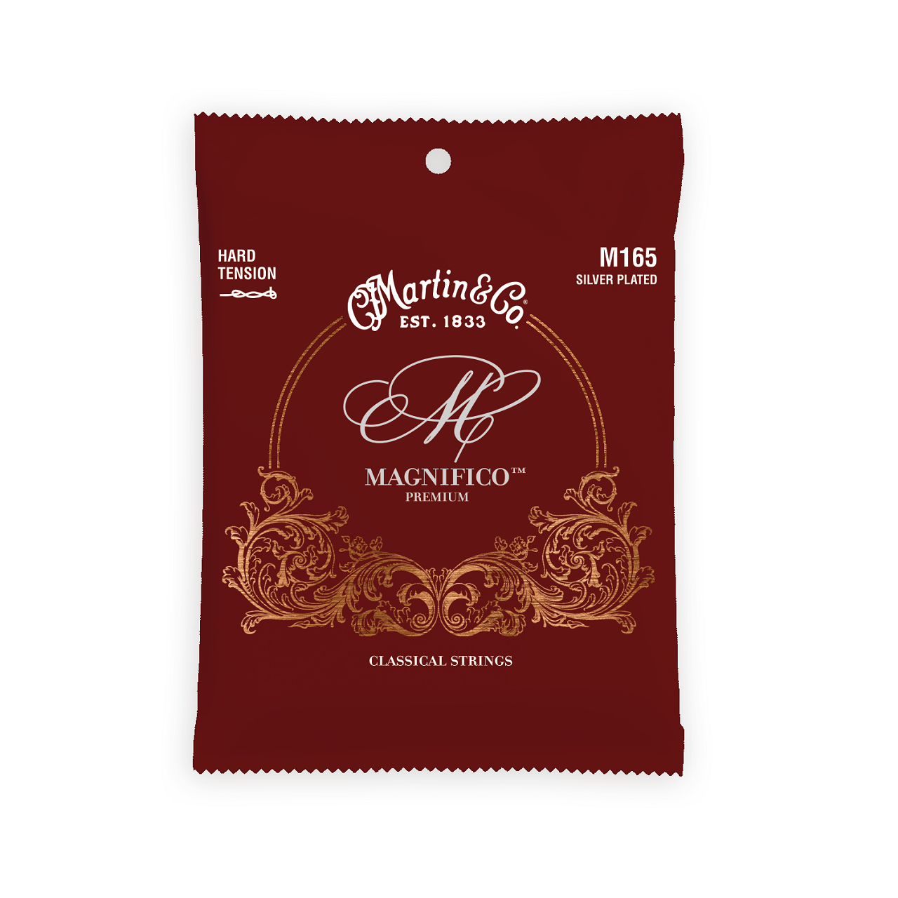 M165, Classical Magnifico Premium Guitar Strings ,Hard Tension, Silverplated, Tie End