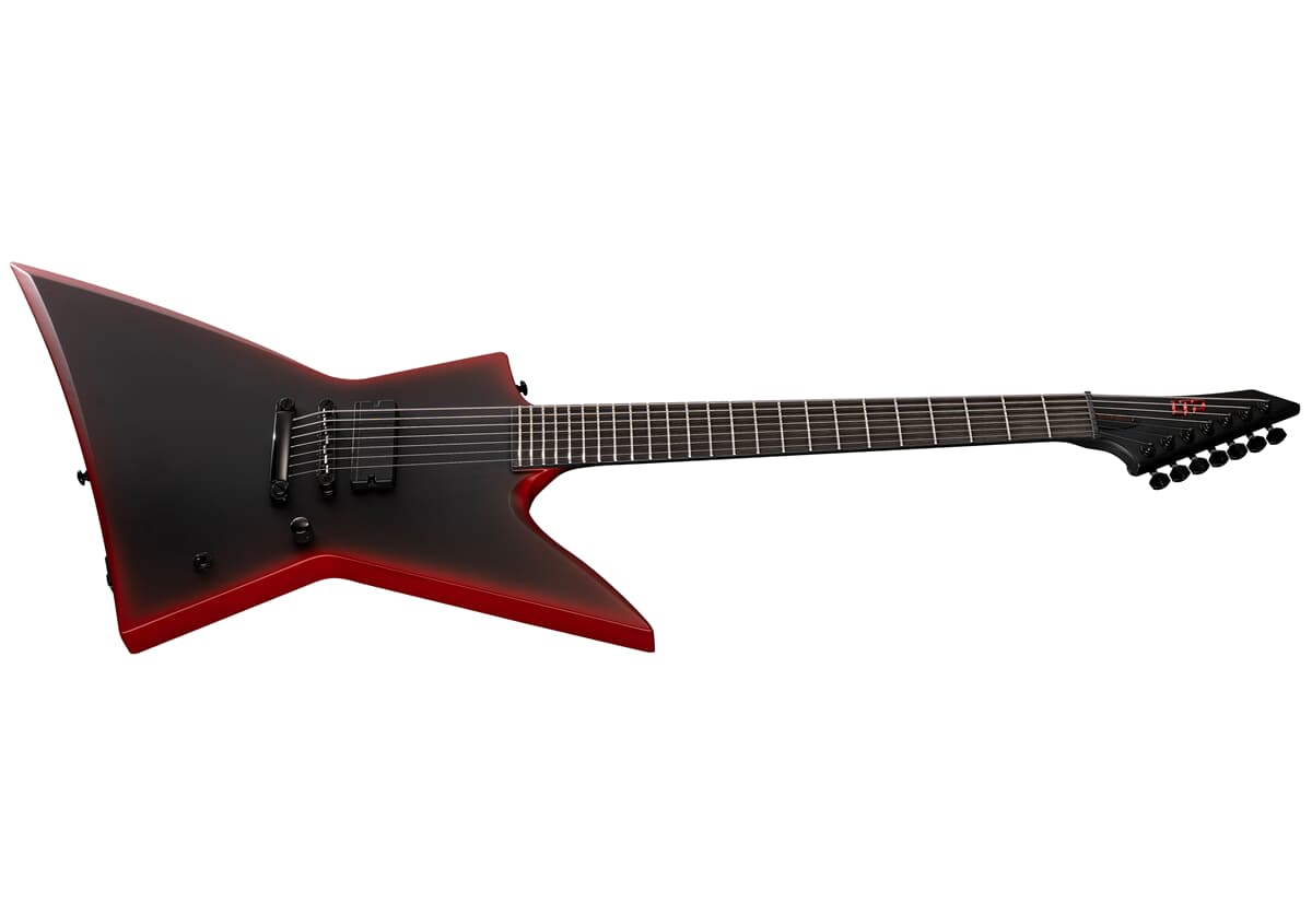 EXL-7B Black Metal II Black Redburst Satin Baritone E-Gitarre