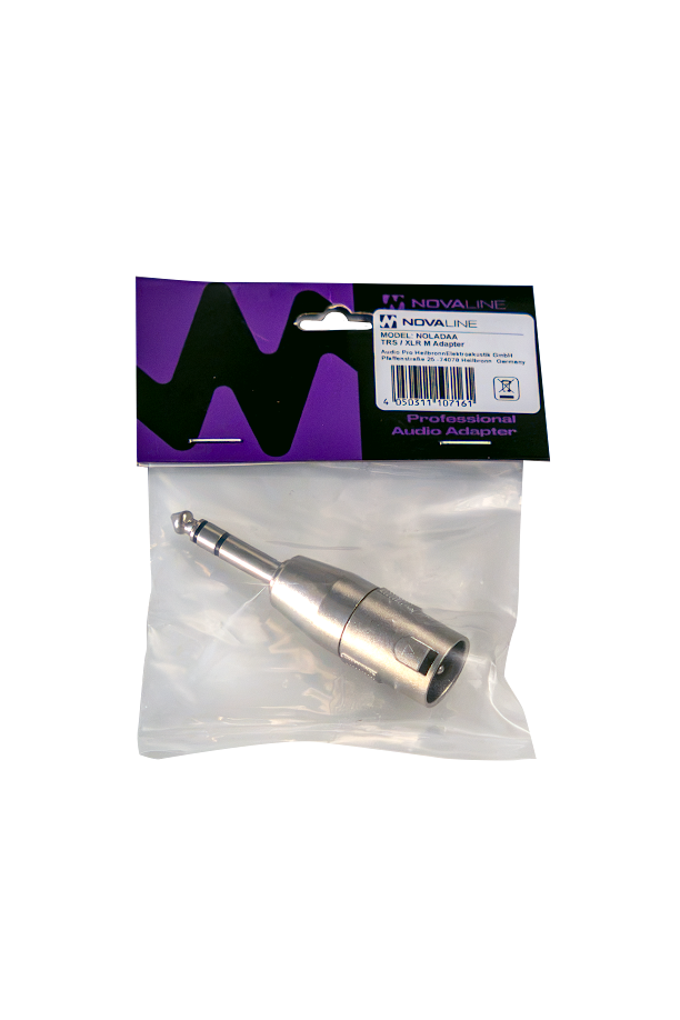 Audioadapter, 6,3-mm-Klinke, XLR-Buchse, Metallgehäuse, Silberfarben