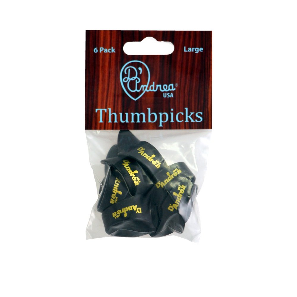 Thumb Picks (R6373 LG BLK), 6 pcs Pick Pack, Large, Black
