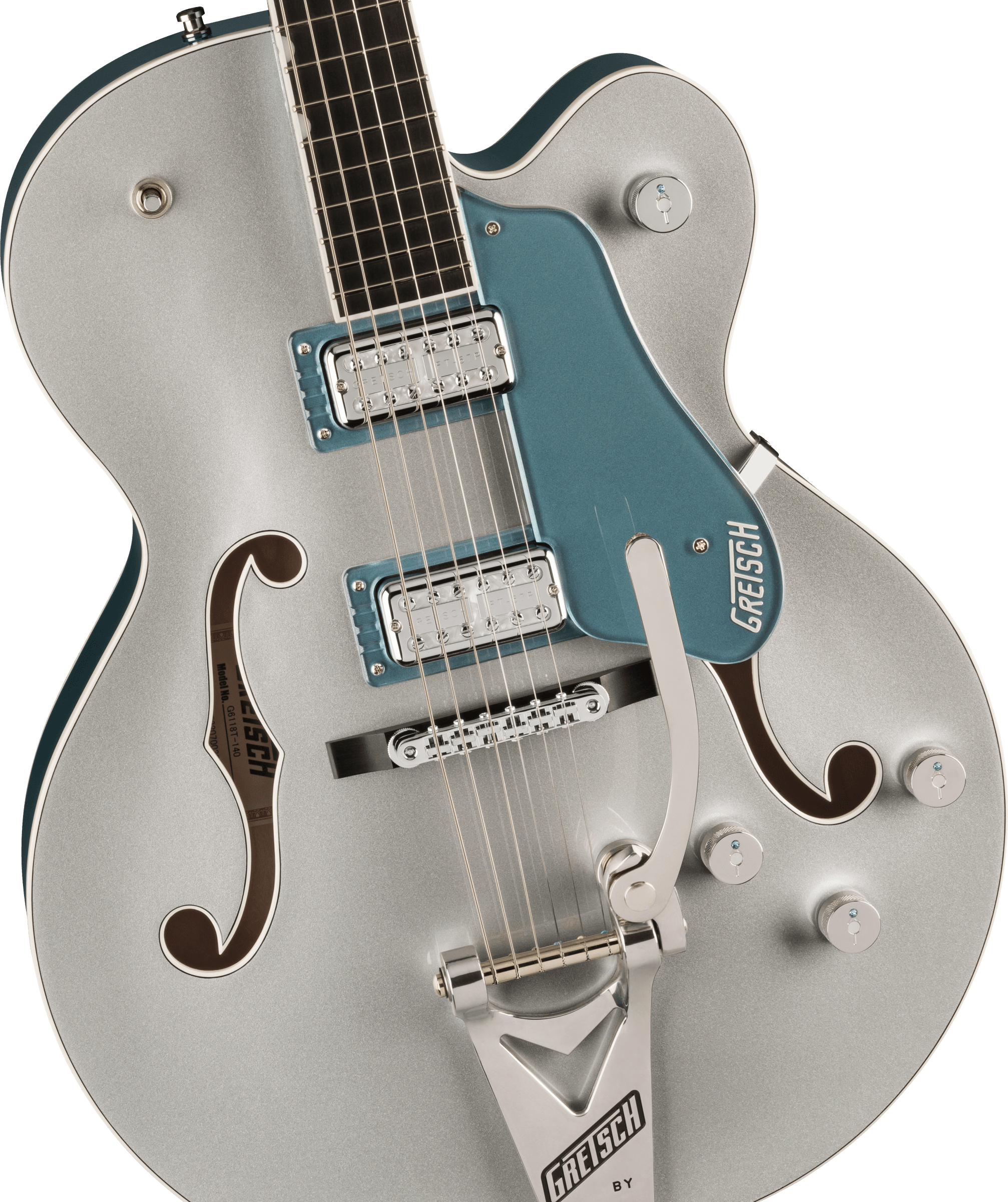 G6118T-140 LTD 140th Double Platinum Anniversary™ with String-Thru Bigsby®, Two-Tone Pure Platinum/S