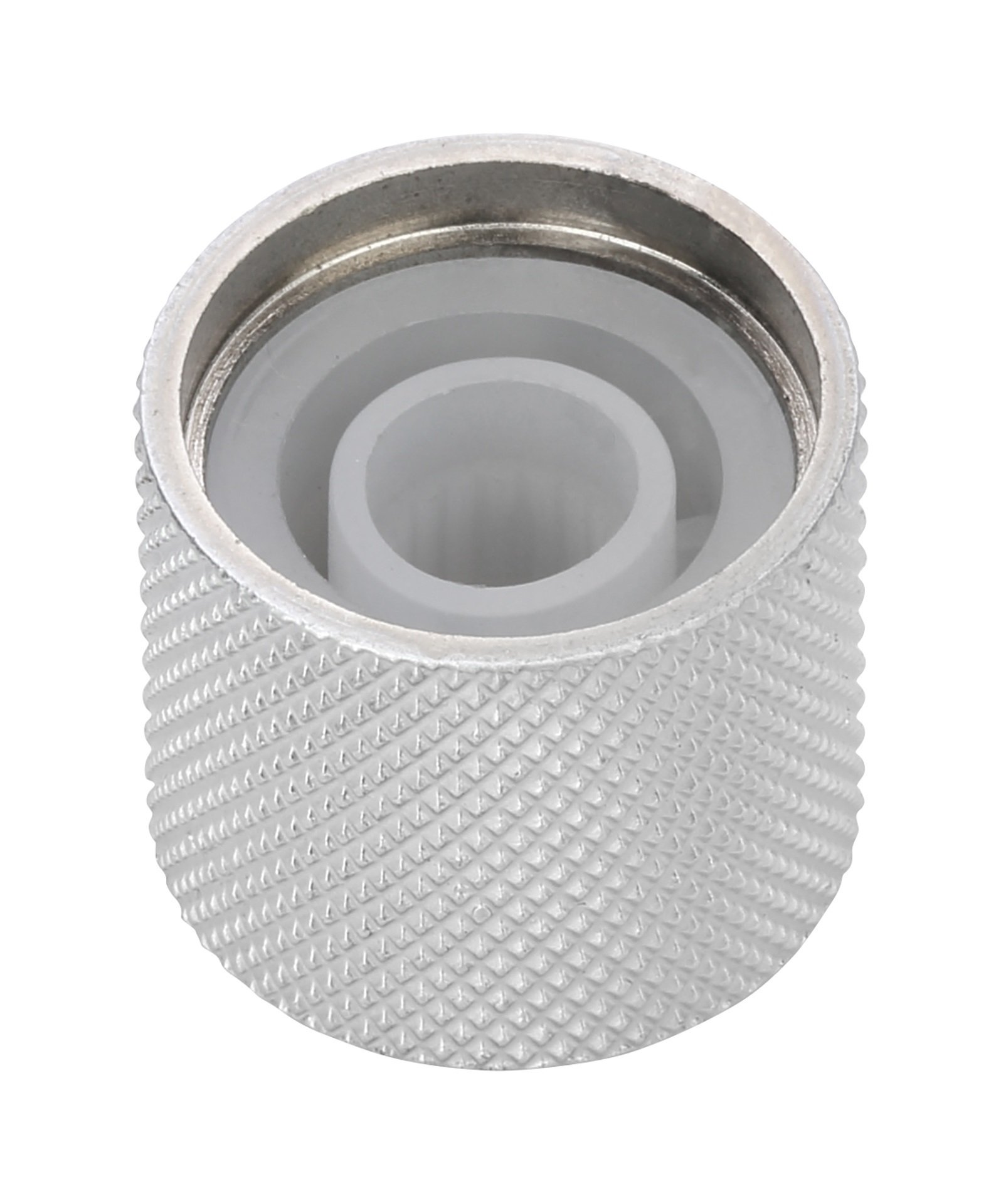 Split Shaft Potentiometer Dome Knob (Star Insert) - Satin Chrome
