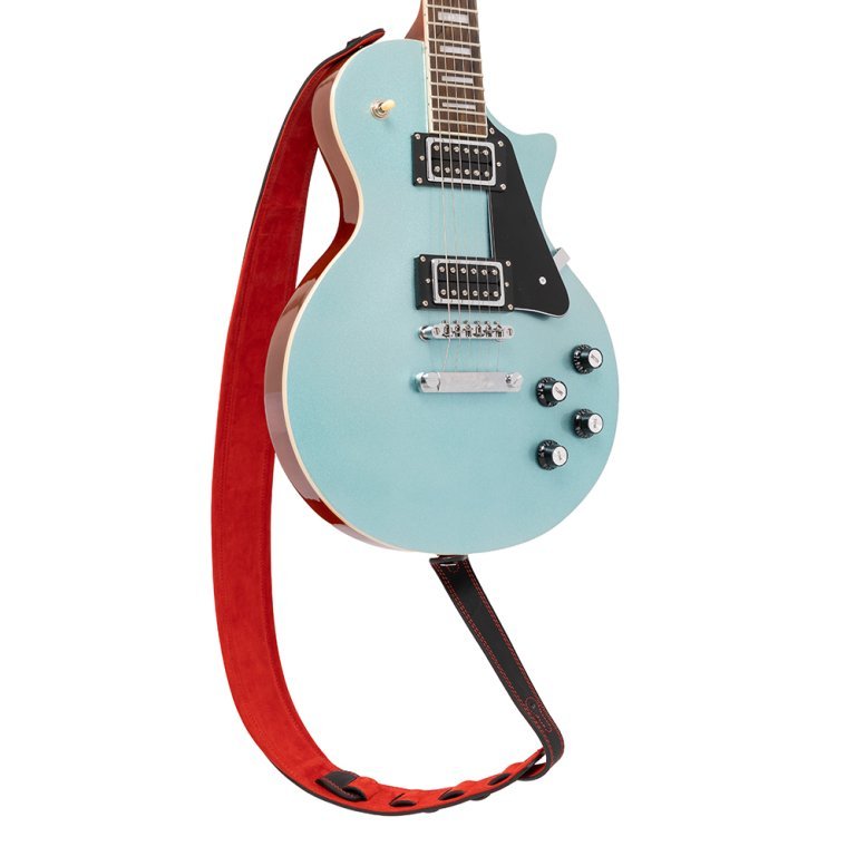 Gitarrengurt Leder Red