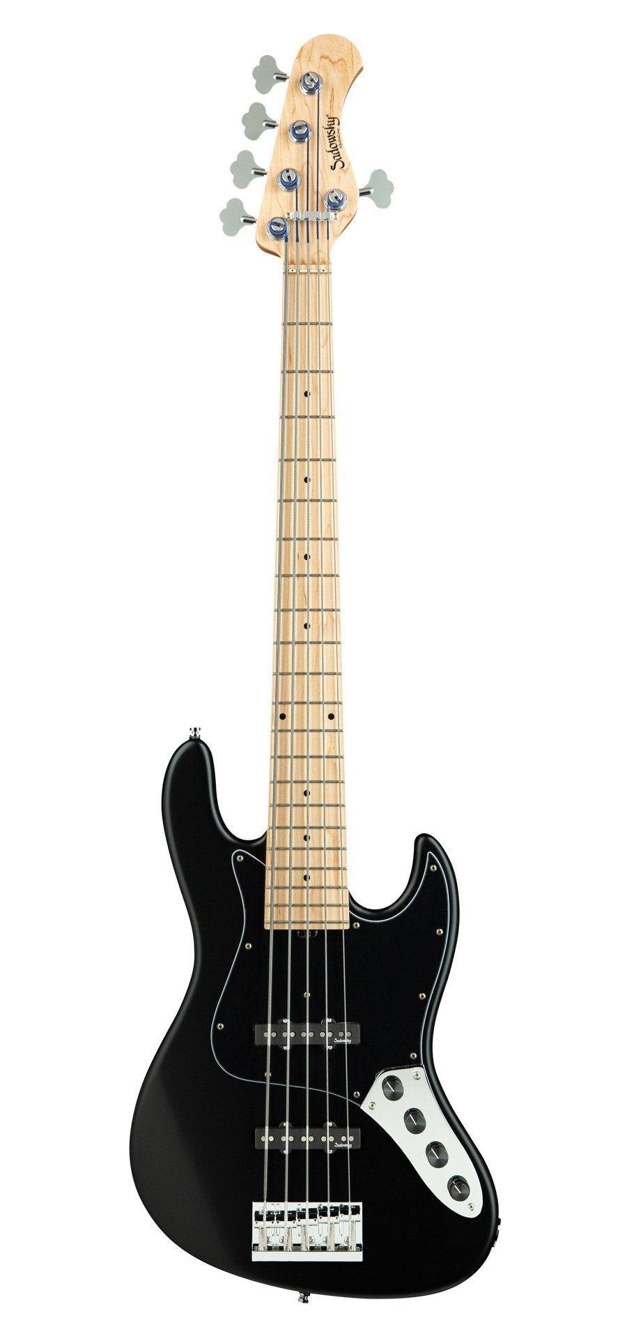 MetroLine 21-Fret Vintage J/J Bass, Swamp Ash - Solid Black Satin 