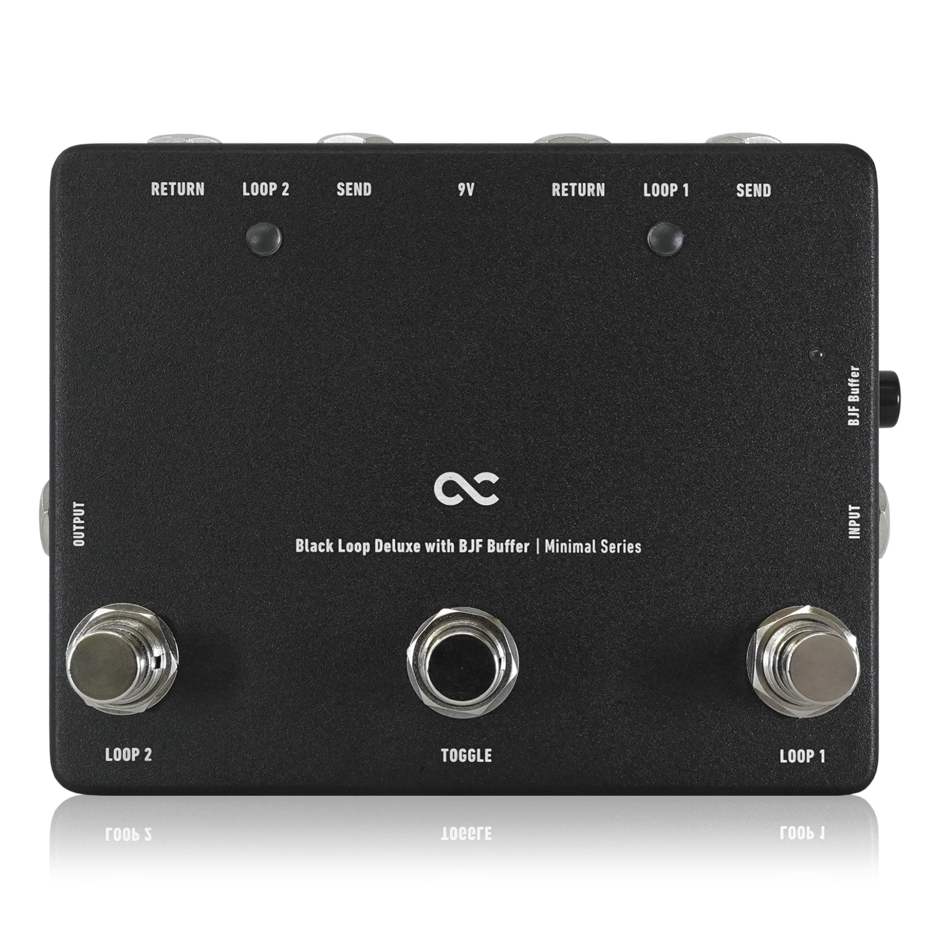 Gitarreneffektpedal, Loop-Switcher, Zwei Effektloops, Schwarzes Metallgehäuse, True-Bypass