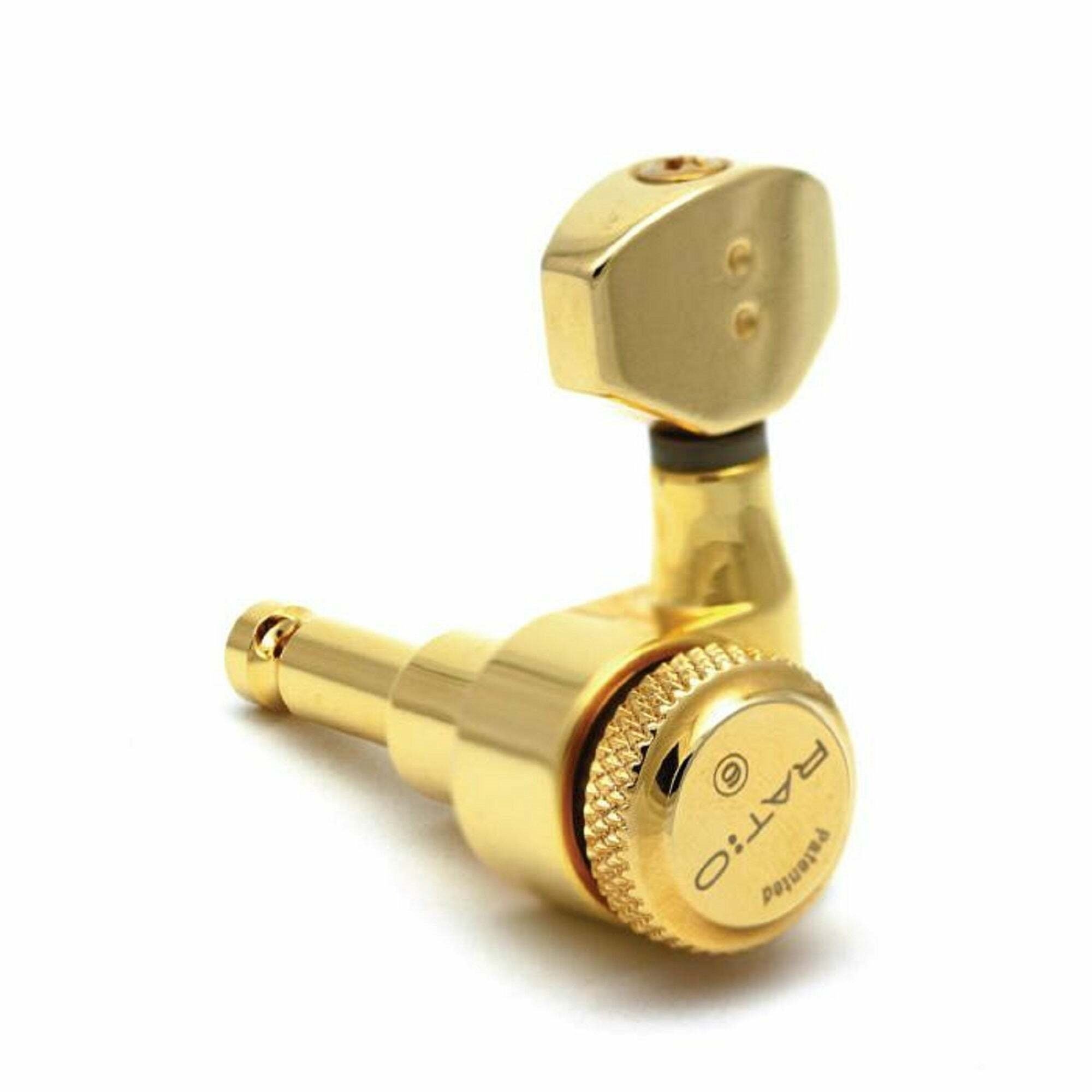 PRL-8721-LG0 Ratio Electric Locking Machine Heads with Mini Contemporary Button - 6-in-Line, Lefthan