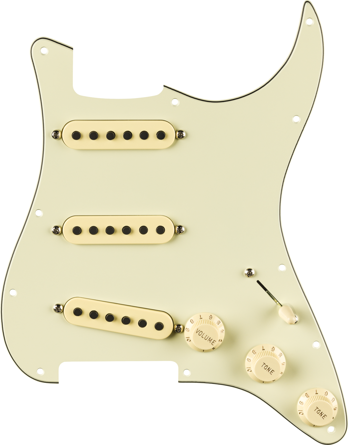 Pre-Wired Strat Pickguard Eric Johnson Signature Mint Green 11 Hole PG