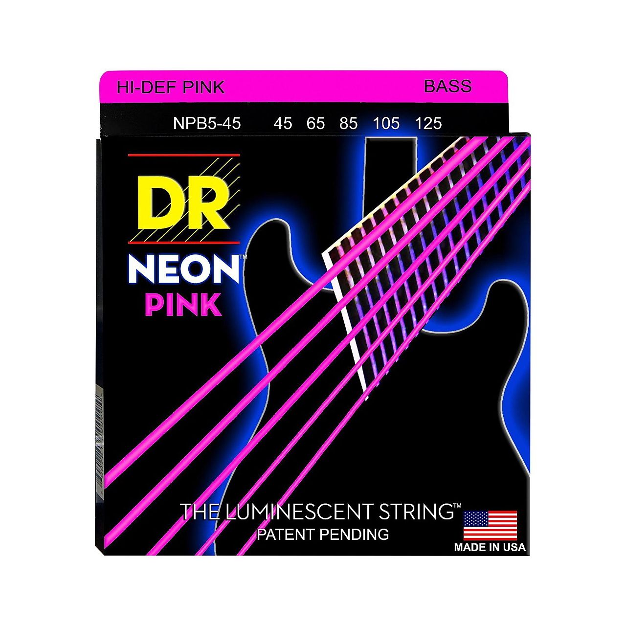 Hi-Def Neon Bass-Saitensatz Pink 045-125