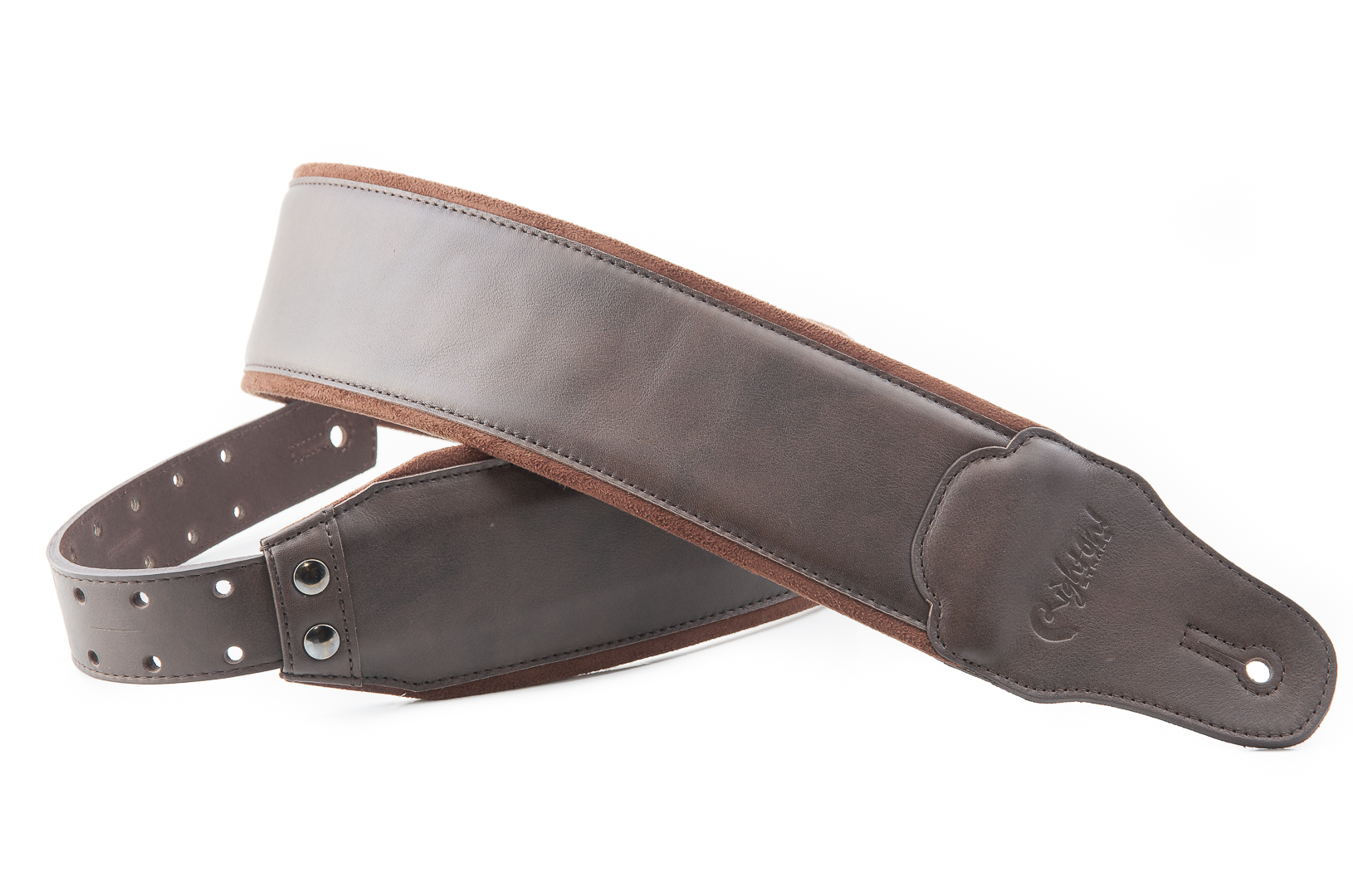 Smooth Brown Leather Bass Strap