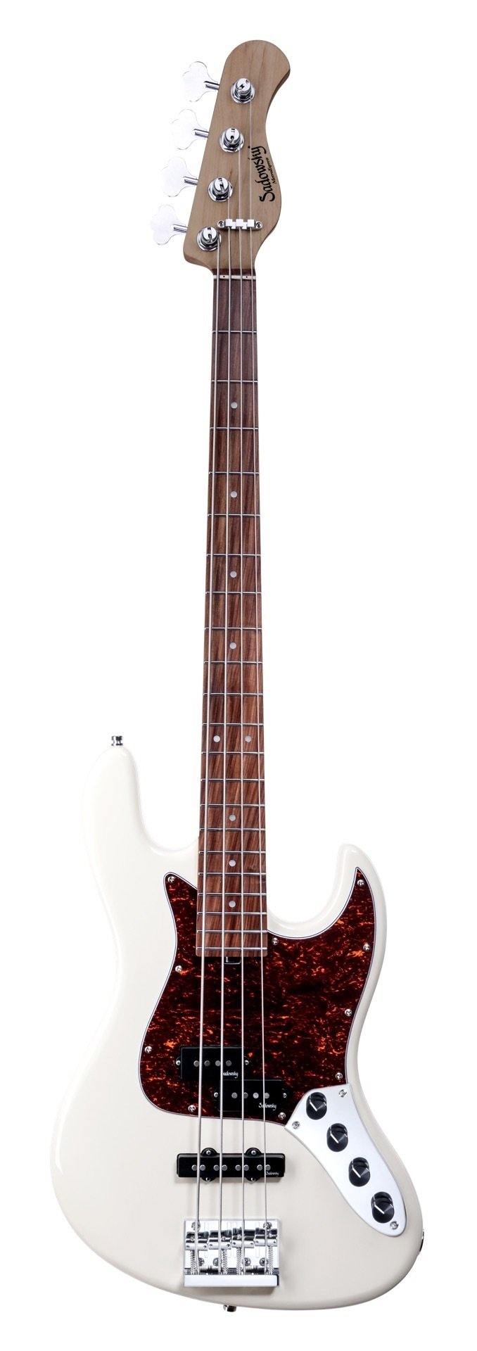 MetroExpress 21-Fret Hybrid P/J Bass, Morado Fingerboard, 4-String - Solid Olympic White High Polish