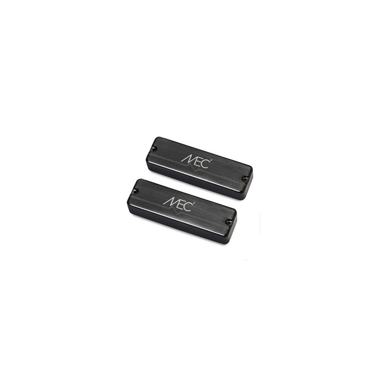 Soapbar Humbucker Bass Pickup Set, Metal Cover, 5-String - Brushed Black Chrome 