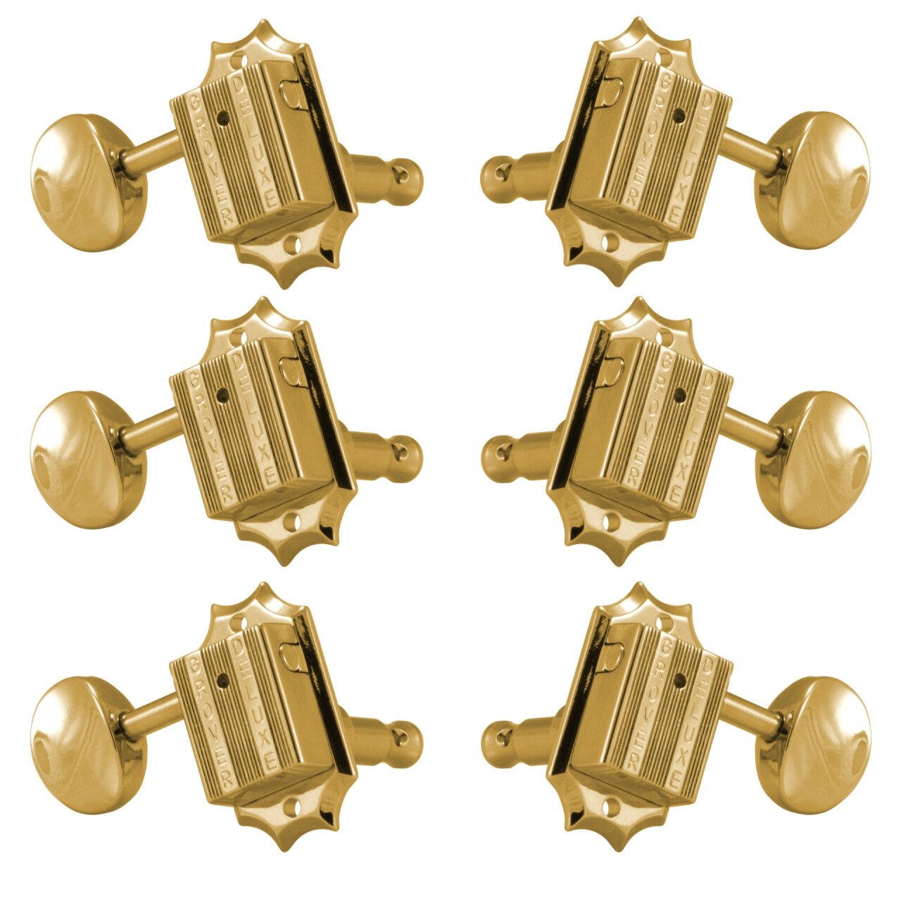 136G Vintage Deluxe Guitar Machines - Guitar Machine Heads, 3 + 3 - Gold