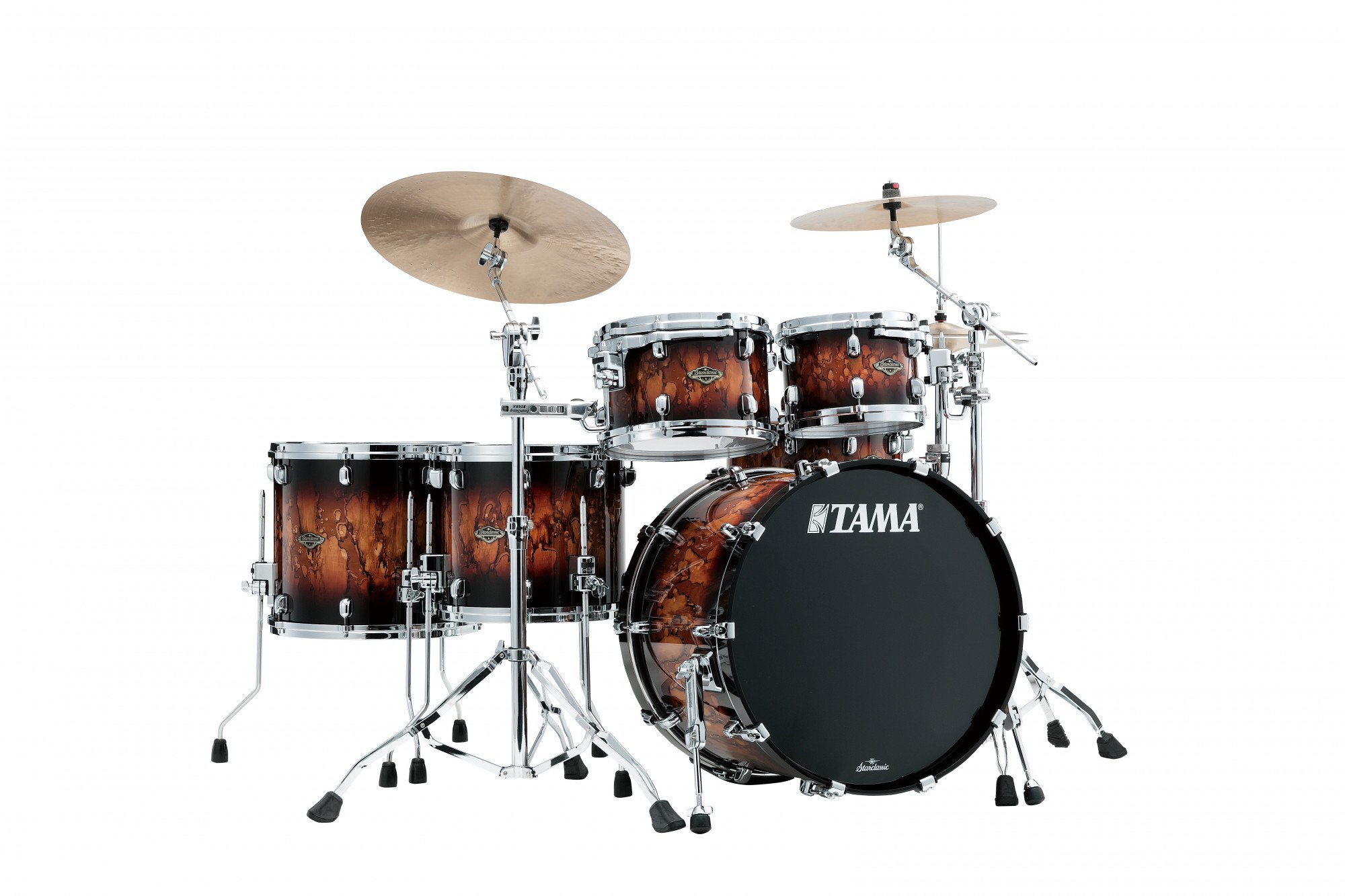 Starclassic Lacquer Walnut/Birch Shell Kit 5 tlg. - Molten Brown Burst
