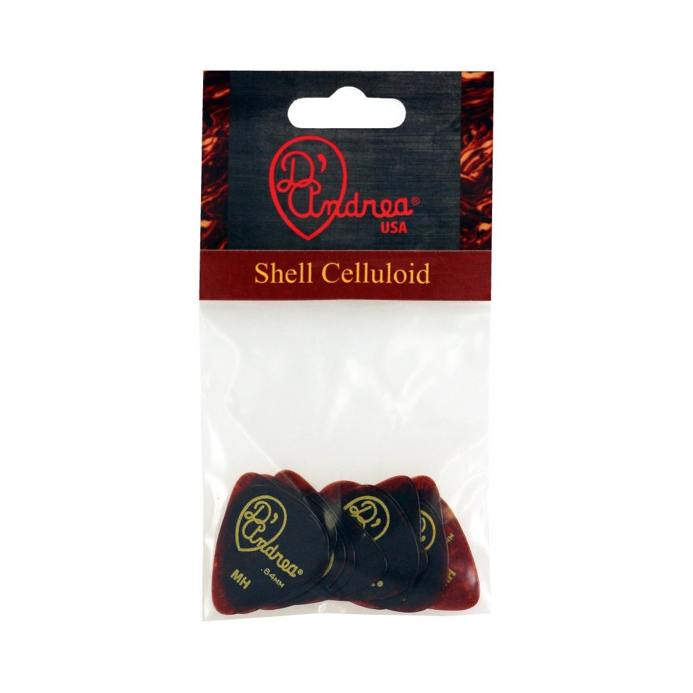 Shell Celluloid Picks - 351 Shape (TPG351 .84MH), 12 pcs Pick Pack, 0.84 mm, Shell