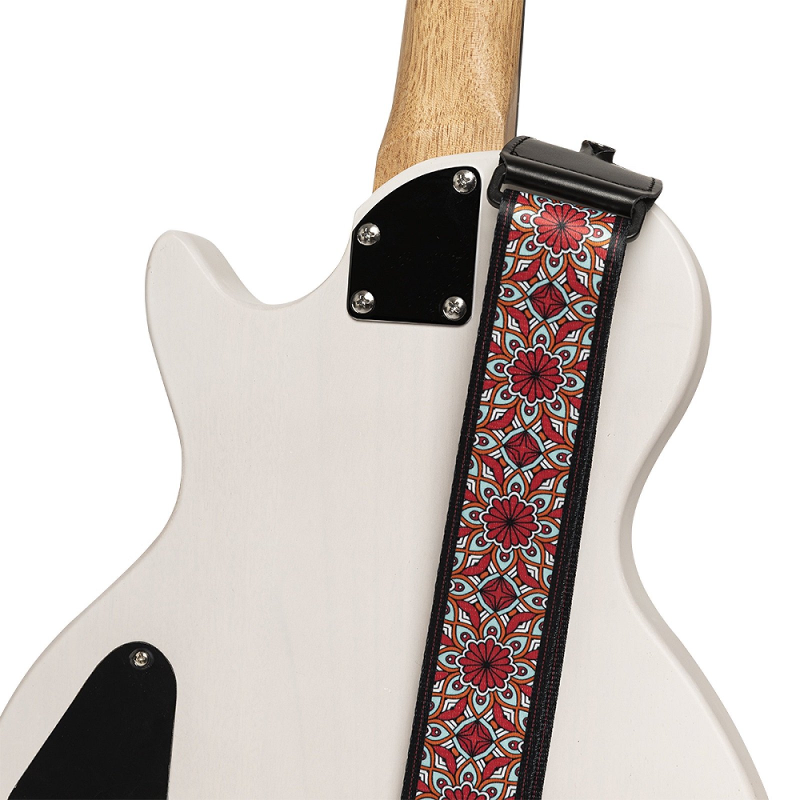 Terylen-Gitarrengurt mit Mandala-Muster, rot