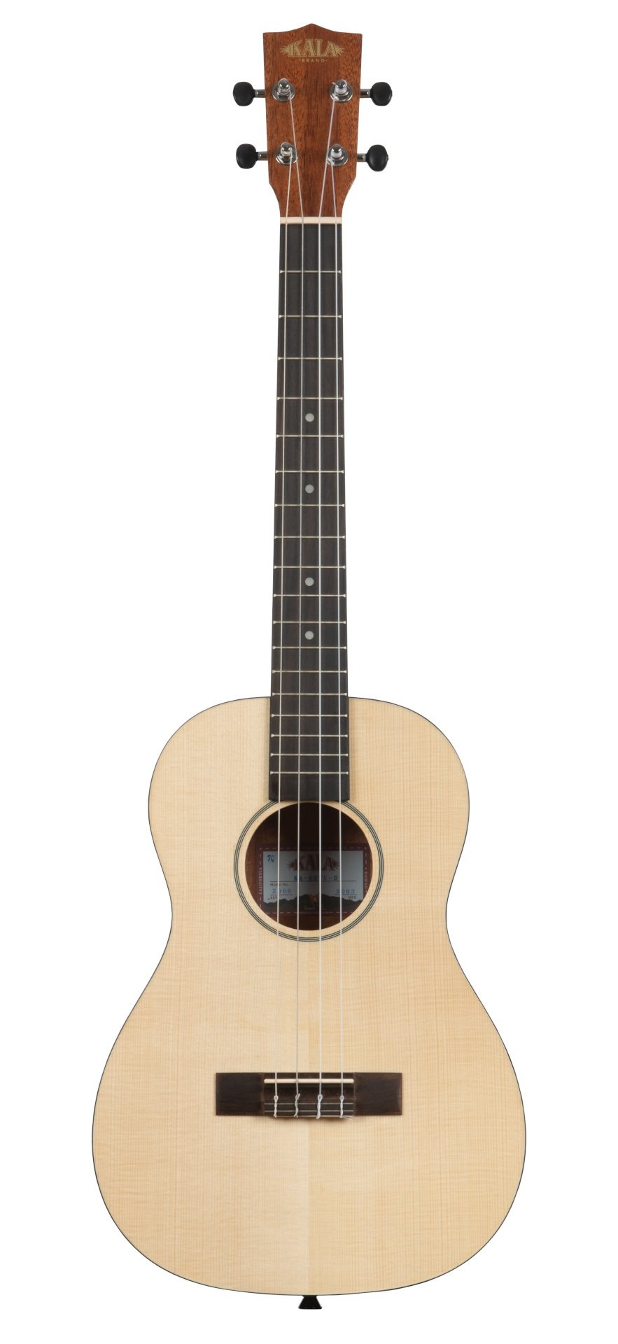 KA SSTU B - Solid Spruce Top Mahogany Travel Baritone Ukulele, with Bag