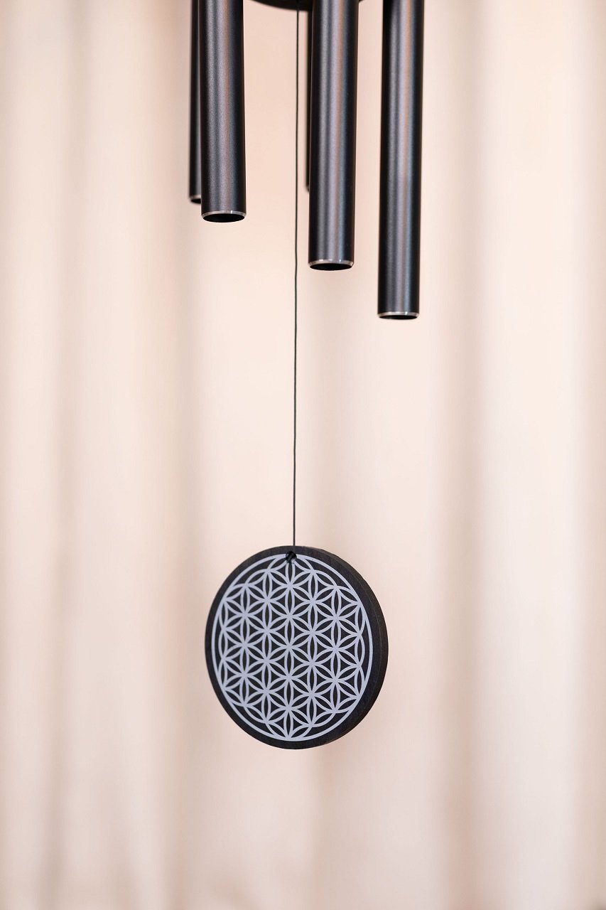 Flower of Life Meditation Chime 36" / 90 cm, Schwarz