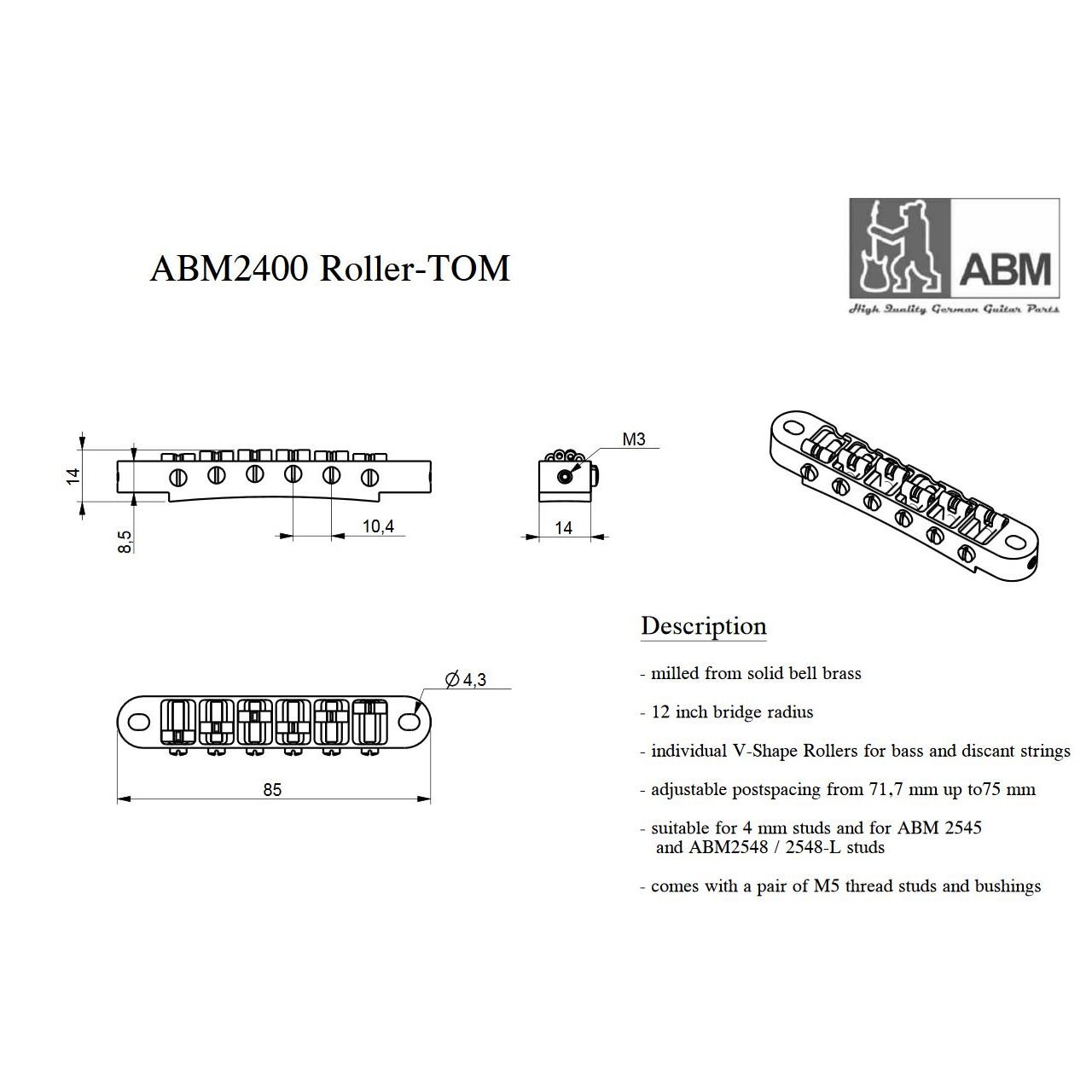 2400n-RO Rollerbridge, nickel (Made in Germany)