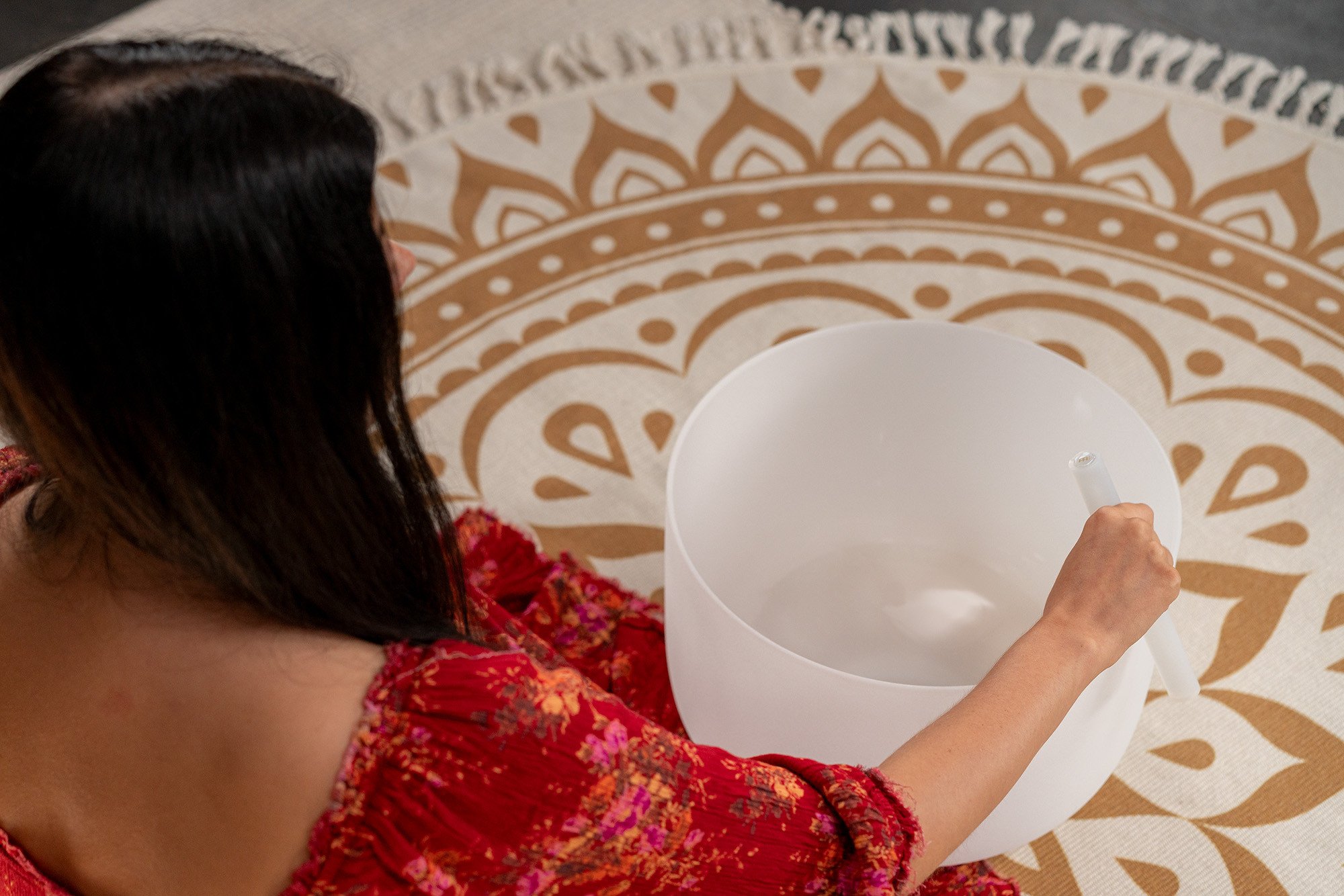 14" Crystal Singing Bowl, Ton E3, 440 Hz,  Solarplexuschakra