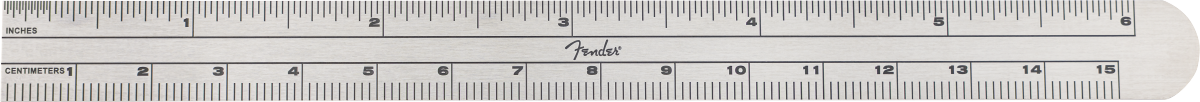 Lineal, Kunststoff, Doppelmaßstab, Zollskala, Fender-Logo