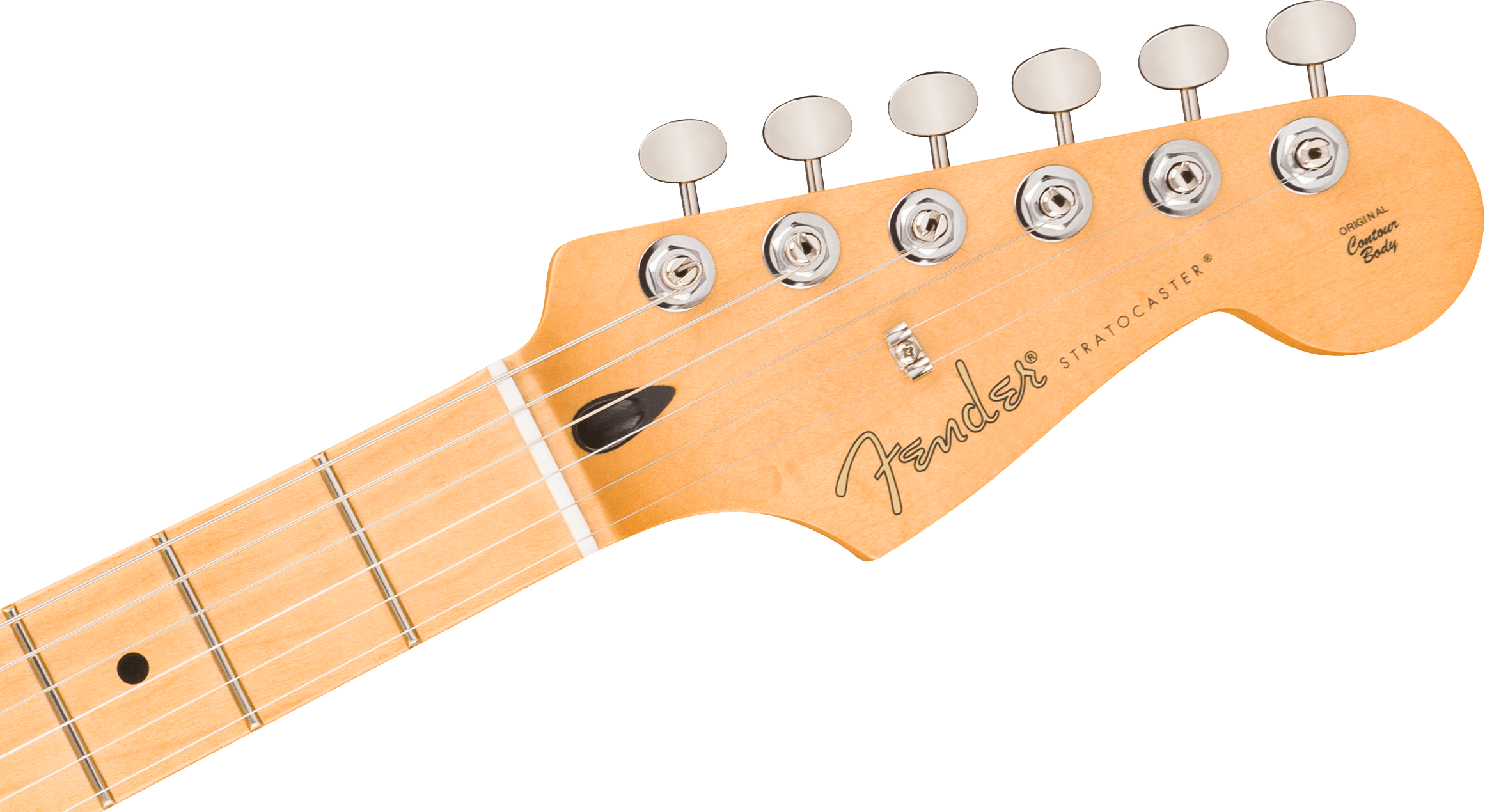 E-Gitarrenhals, Ahorn, sechs Saiten, verchromte Mechaniken, Punktmarkierungen
