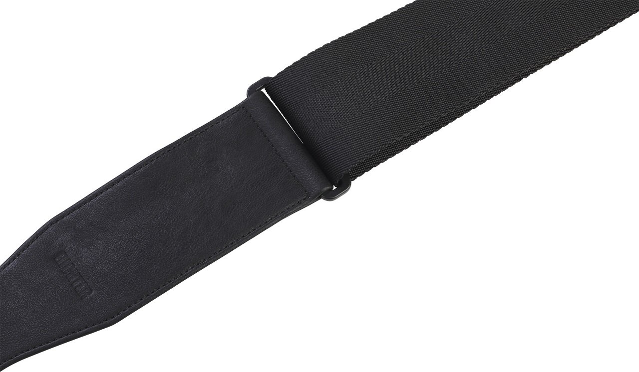 Nylon Bass Strap - Black, Silver Embossing