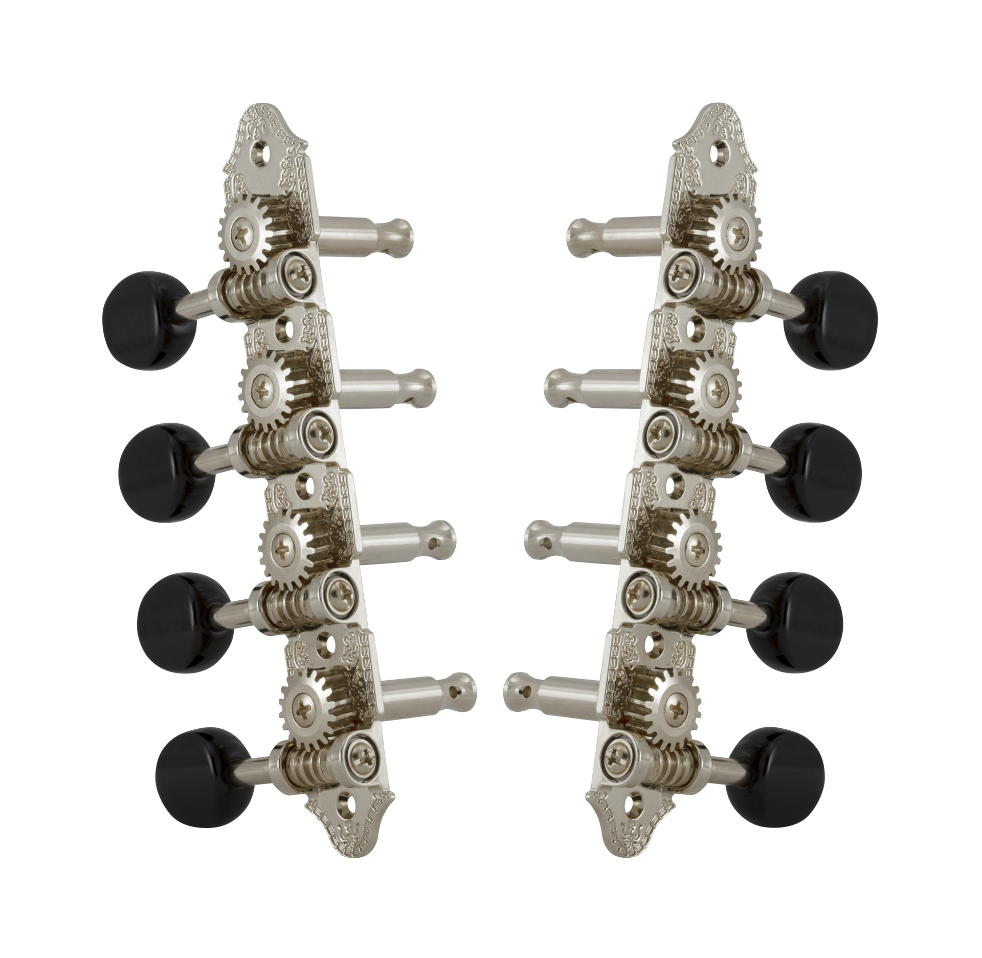 409VNB Professional Mandolin Machines with Black Button - Mandolin Machine Heads, Standard 4 + 4, fo
