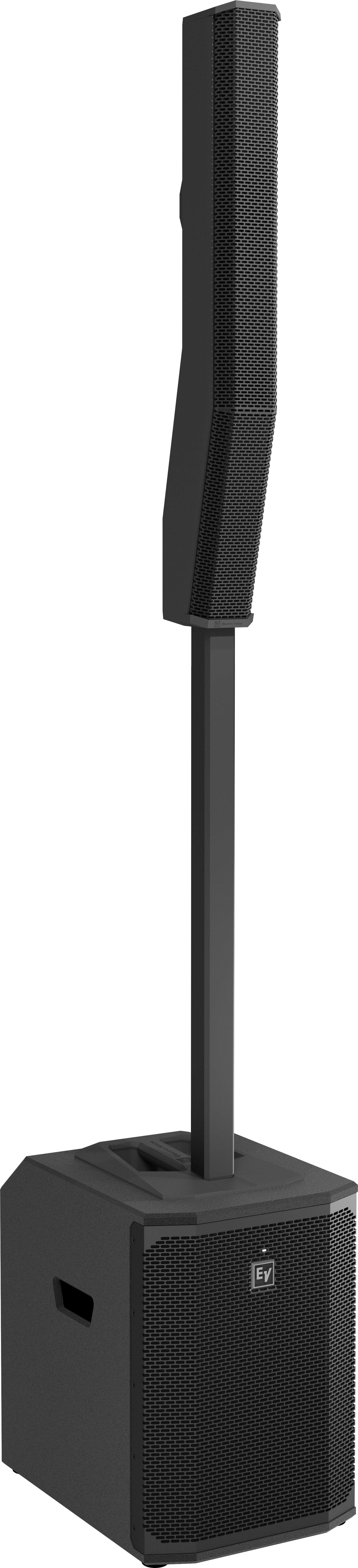 Lautsprechersystem, Säulenlautsprecher, Subwoofer, schwarz, Metallgitter