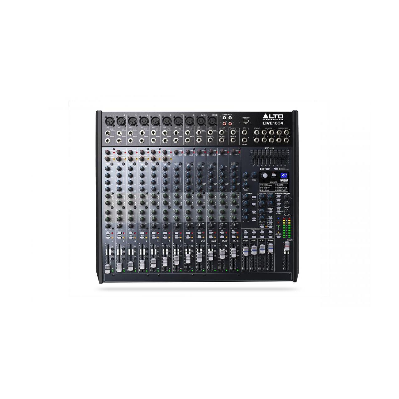Live1604 - Professioneller 16-Kanal / 4-Bus Mixer