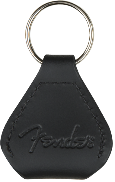 Leather Pick Holder Keychain, Black