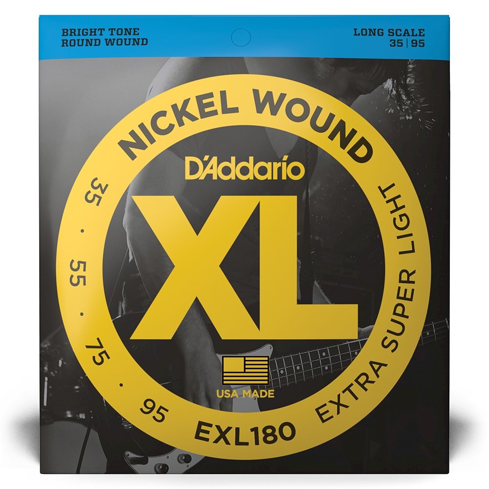 EXL180 Saiten für Bassgitarre, mit Nickel umsponnen, Extra Super Light, 35-95, Long Scale