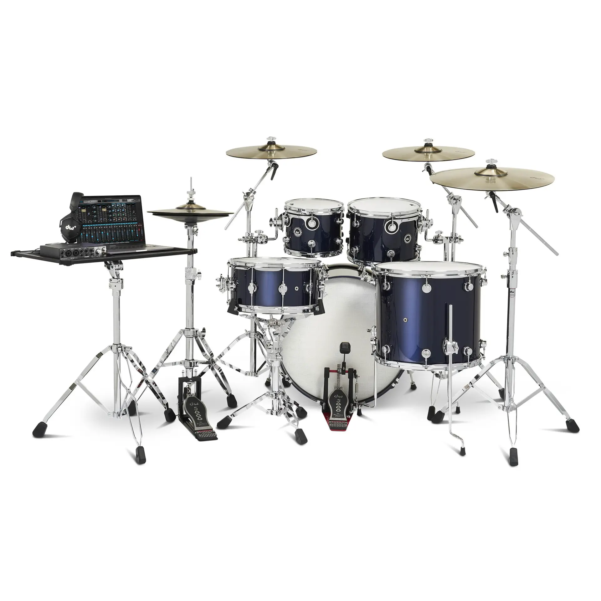 Midnight Blue Metallic | 5-tlg Drum Kit Set mit 4 Becken