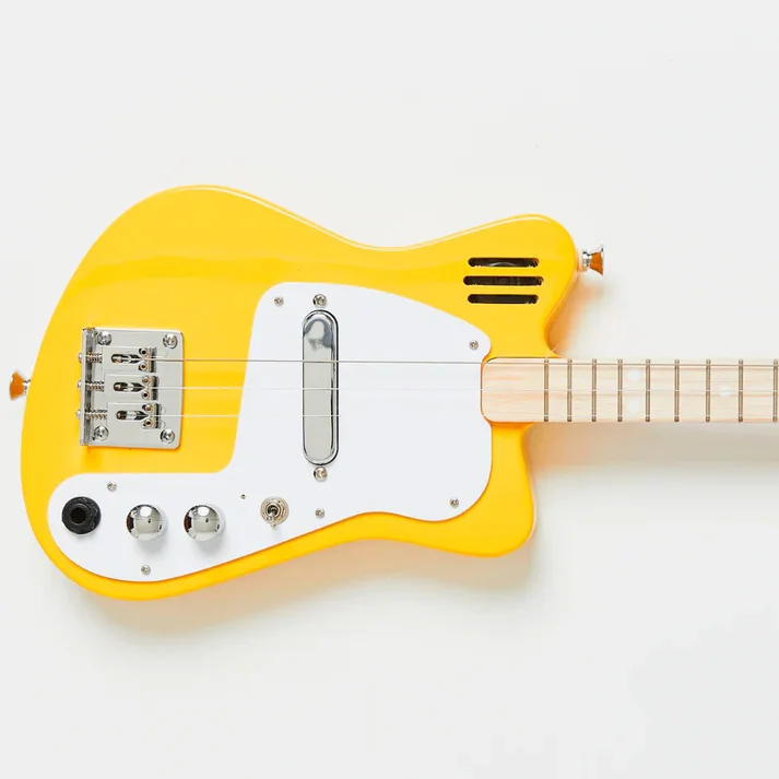 Mini Electric 3-String Guitar Yellow Kindergitarre
