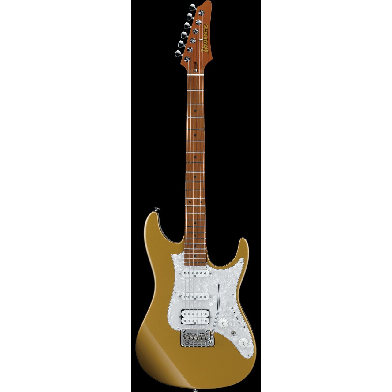 AZ2204-GD E-Gitarre in gold inkl. Koffer