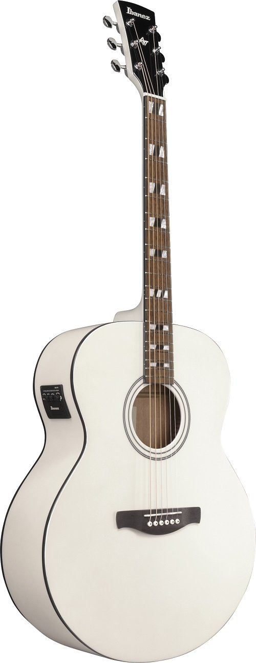 AJ70M2E-PW Pearl White Artwood Jumbo Westerngitarre  