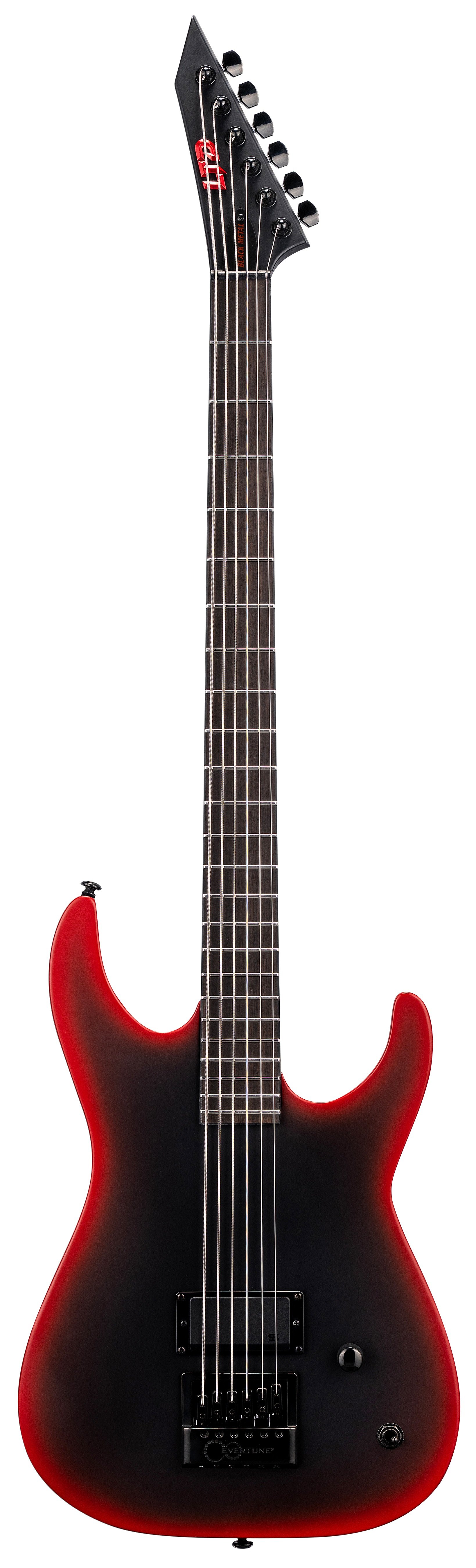 M-6B ET Black Metal II Black Reburst Satin Baritone E-Gitarre