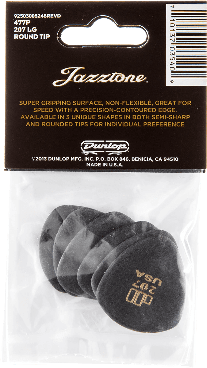 Jazztone Picks, Player's Pack, 6 pcs., large, round tip 