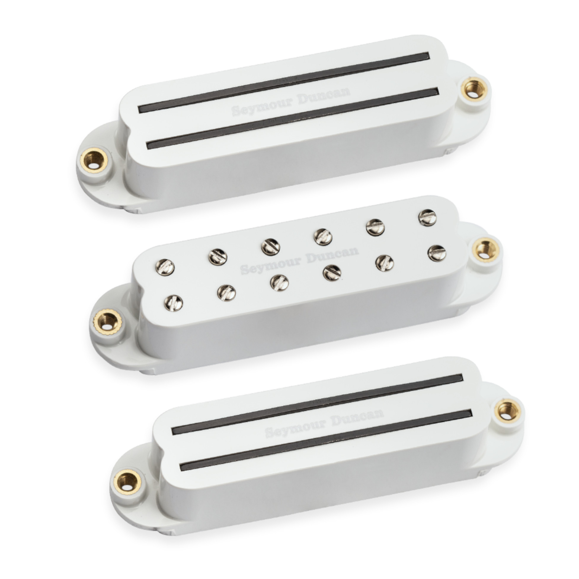 E-Gitarren-Tonabnehmer, Humbucker, weiß, Kunststoffgehäuse, Gitarrenpickup-Set