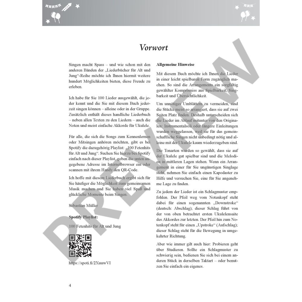 Das Fetenbuch für Alt und Jung - Gesang und Ukulele