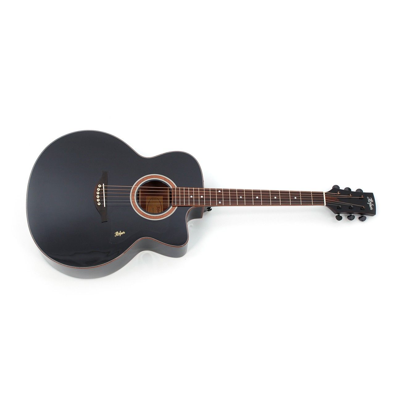 HA-JC17-BK-0 Jumbo Black Hi-gloss- Westerngitarre mit Tonabnehmer