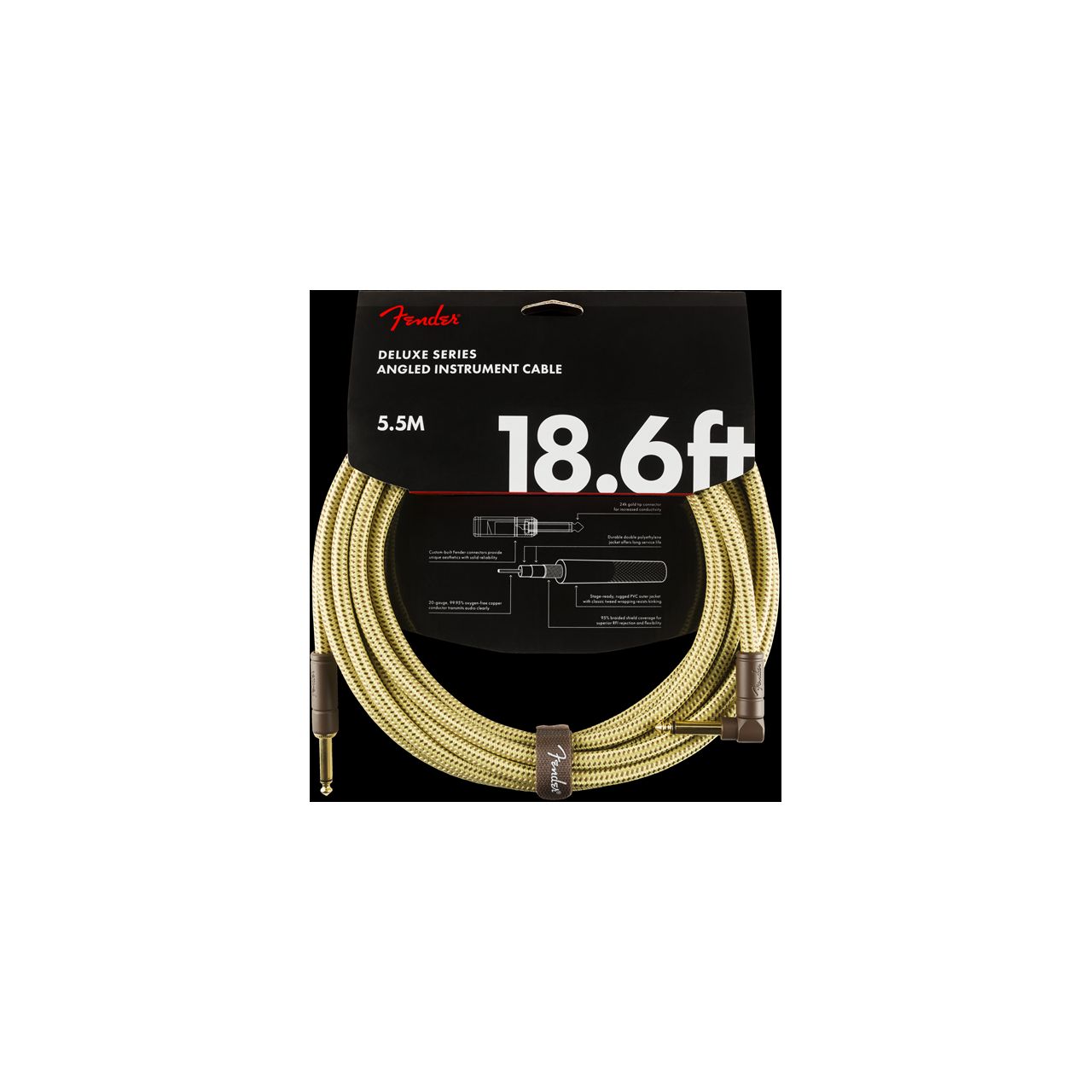 Deluxe Tweed Instrument Cable 5,5 m Straight/Angle