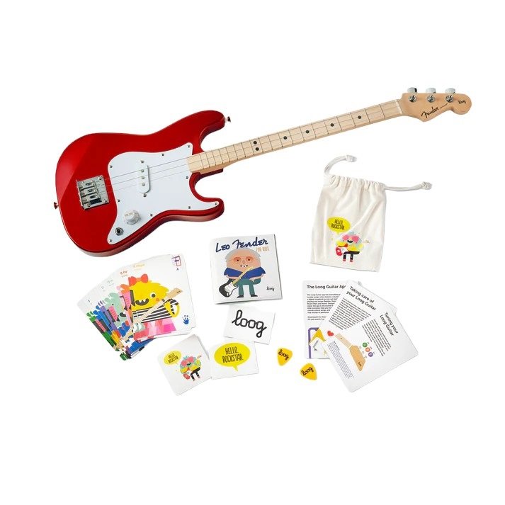 X Fender Stratocaster Red 3-String E-Gitarre
