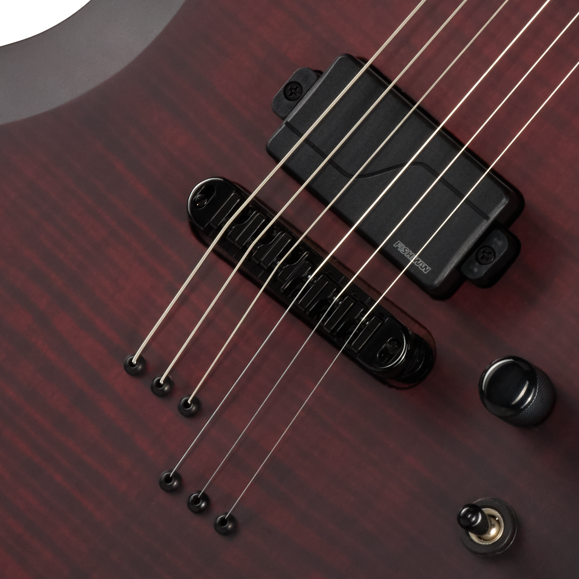 E-Gitarre, Mahagonikorpus, Bordeauxrot, Humbucker, Sechs Saiten