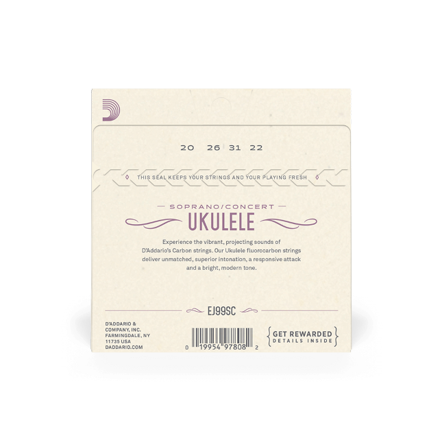 EJ99SC Pro-Arté Carbon Ukulele Strings, Soprano / Concert
