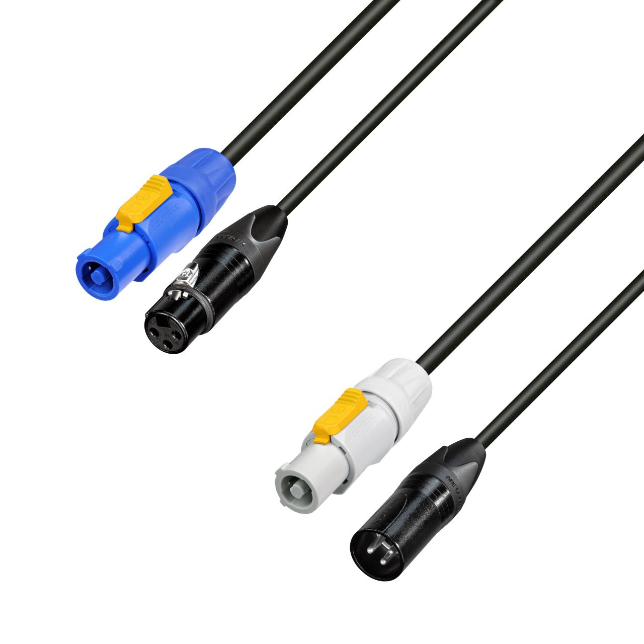 8101 PSDT 0150 N - Netz- & DMX-Kabel PowerCon In & XLR female zu PowerCon Out & XLR male 1,5 m
