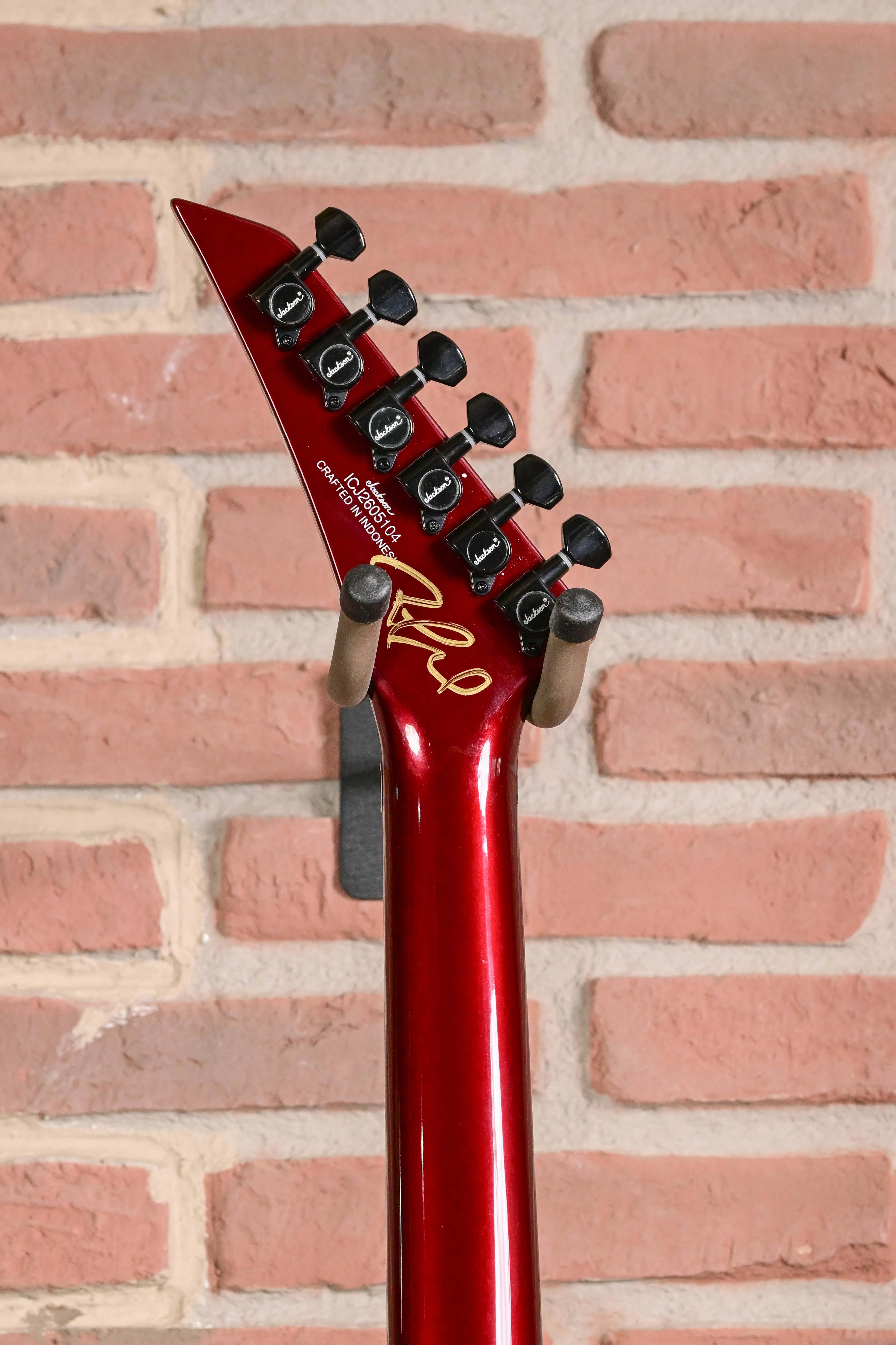 E-Gitarren-Kopfplatte, Rot lackiert, Sechs Mechaniken, Spitze Kopfplatte